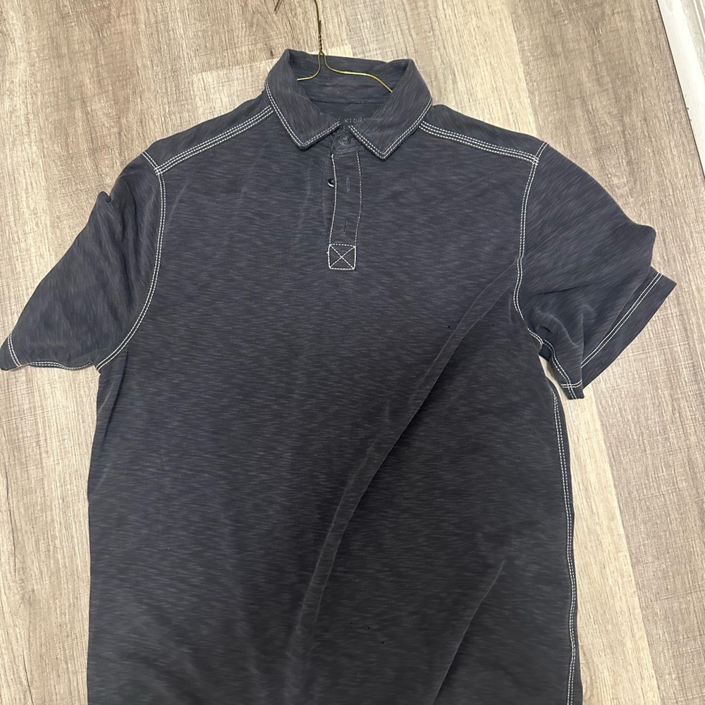 H&M Black and White Polo Shirt with Refined Contrast Trim